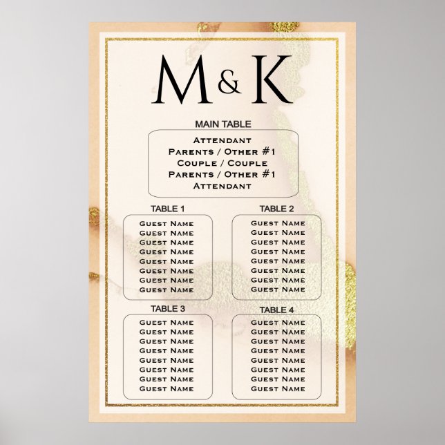 Modern Coral Abstract Amazing Wedding Poster (Front)