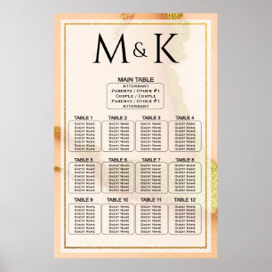 Modern Coral Abstract Amazing Wedding Poster