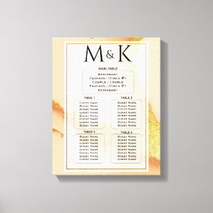 Modern Coral Abstract 💡 Inky Oil Wedding Canvas Print