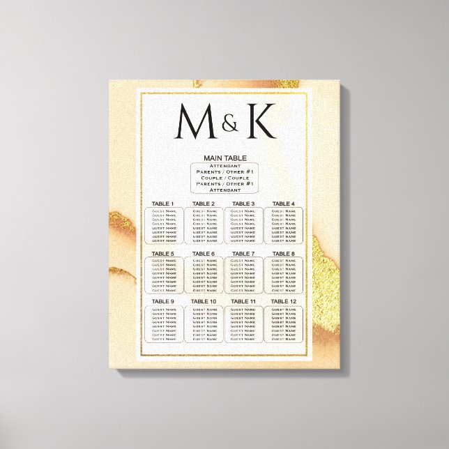 Modern Coral Abstract 💡 Inky Oil Wedding  Canvas Print (Front)