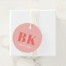 Modern Coral and Pink Bold Monogram Wedding