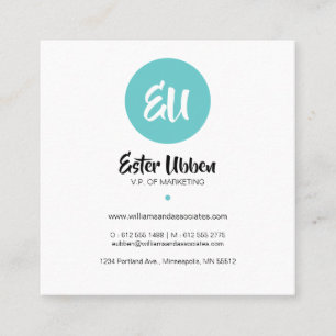 Modern Coral & Blue Diamond Pattern Business Card