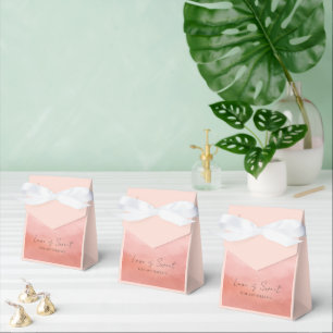 Modern Coral Coastal Chic Elegant Wedding Favour Box