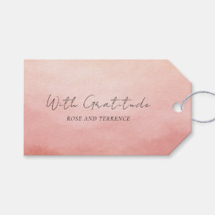 Modern Coral Coastal Chic Elegant Wedding Gift Tags