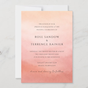 Modern Coral Coastal Chic Elegant Wedding Magnetic Invitation