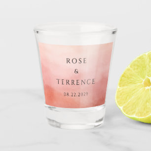 Modern Coral Coastal Chic Elegant Wedding Shot Glass