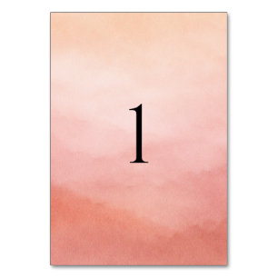 Modern Coral Coastal Chic Elegant Wedding Table Number
