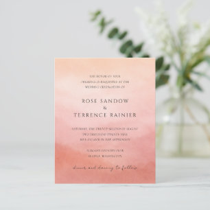Modern Coral Coastal Chic Wedding Invitation