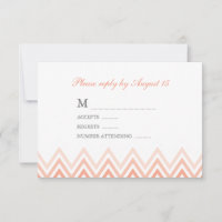 Modern Coral Ombre Chevrons Response Cards