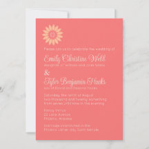Modern Coral & Peach Floral Wedding Reception