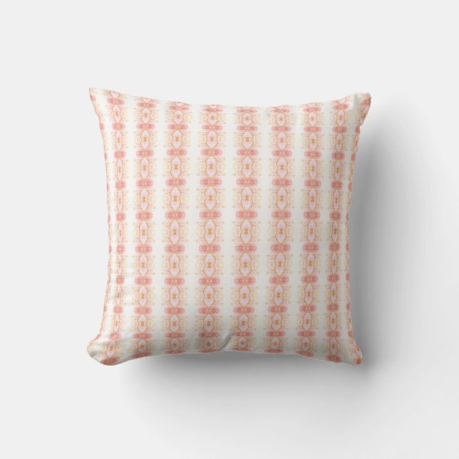 Modern Coral Pink Patterned Pillow (Front)