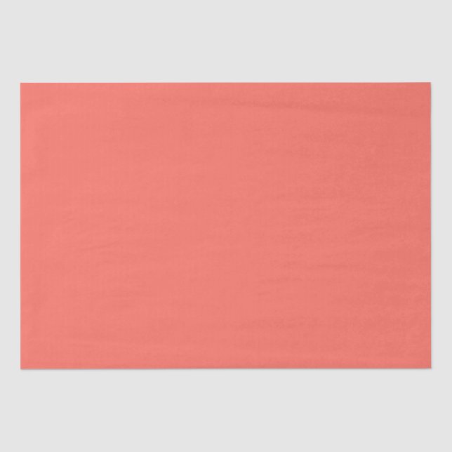 Modern coral pink Plain Solid Colour Tissue Paper (Front)