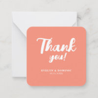 Modern Coral Pink Wedding Budget Thank You