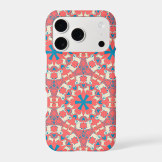 Modern coral red Pug pattern
