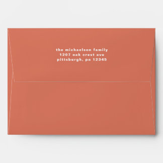 Modern Coral Return Address Christmas Holiday Envelope