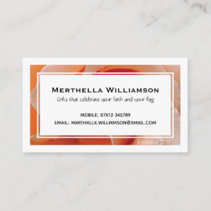 Modern Coral Rose Floral Custom Christian Business Card