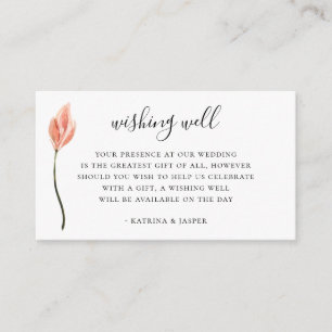 Modern Coral Tropics Wedding Wishing Well Enclosure Card