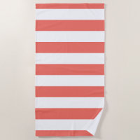 Modern Coral White Striped Pattern
