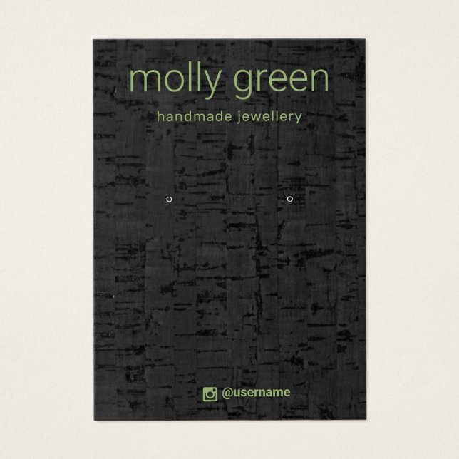 Modern Cork Earring Jewelry Display Card (Front)