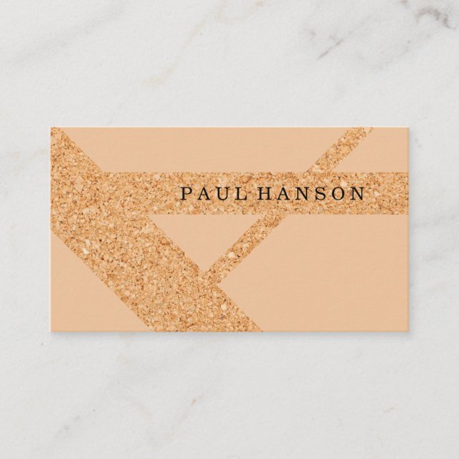 Modern Cork Print Design Business Card (Front)