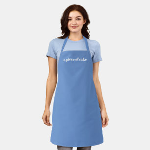 Modern cornflower blue custom name text monogram apron