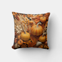 Modern Cornucopia Two-Sided Throw Pillow