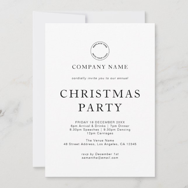 Modern Corporate Any Colour Christmas Party  Invitation (Front)