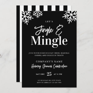 Modern Corporate Black Jingle Mingle Holiday Party