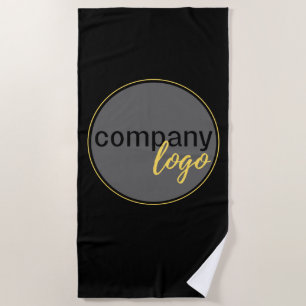 MODERN CORPORATE BUSINESS COMPANY OWN LOGO BLACK BEACH TOWEL