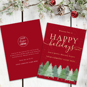 Modern Corporate Christmas Business Logo Red Gold