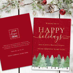 Modern Corporate Christmas Business Logo Red Gold