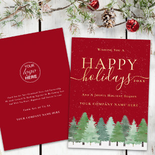Modern Corporate Christmas Business Logo Red Gold