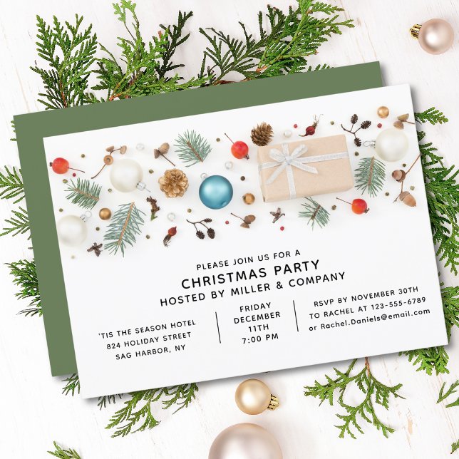 Modern Corporate Christmas Party Minimalist Chic Invitation (Creator Uploaded)