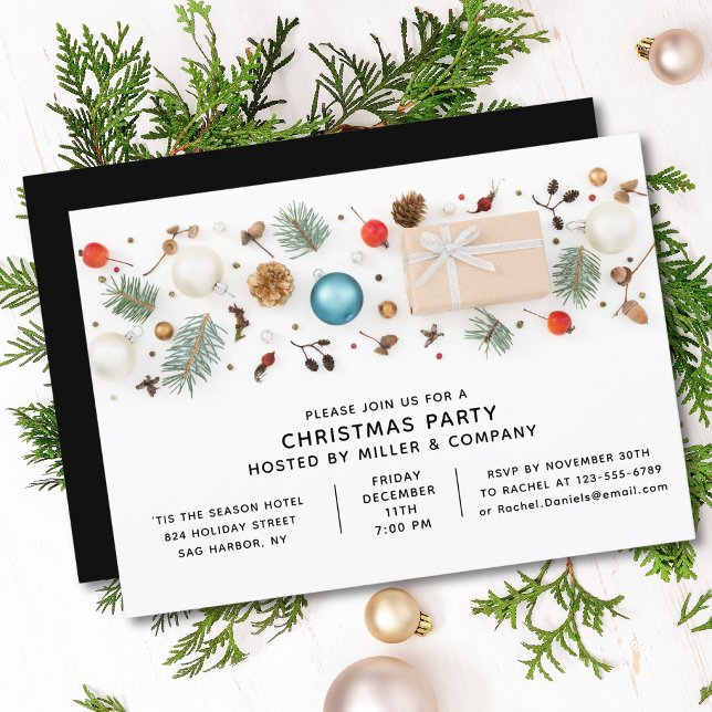 Modern Corporate Christmas Party Minimalist Chic Invitation (Creator Uploaded)