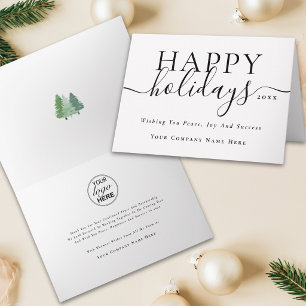 Modern Corporate Christmas Snow Business Logo Holiday Card