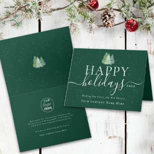 Modern Corporate Christmas Trees Company Logo Holiday Card