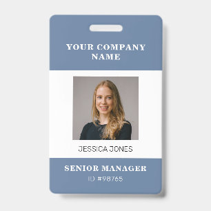 Modern Corporate Company Photo Name Logo Employee ID Badge
