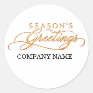 Modern Corporate Customer Season’s Greetings Classic Round Sticker
