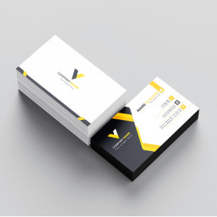 Modern Corporate Elegant Dark Yellow Business Card