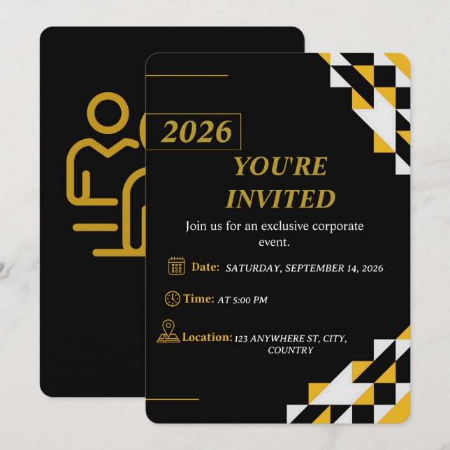Modern Corporate Event Invitation Editable  (Front/Back)