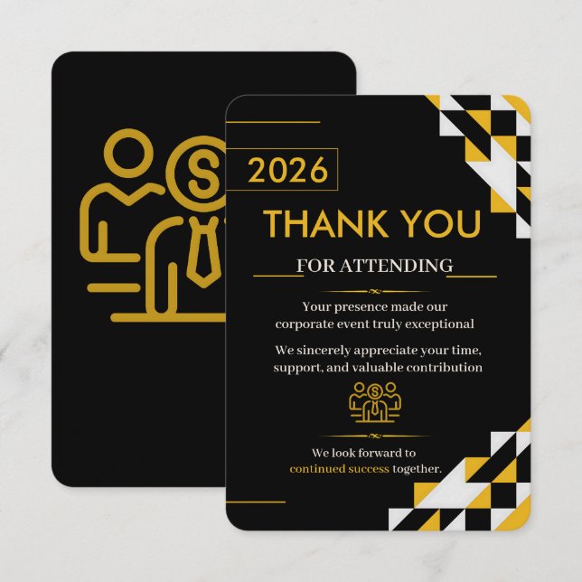 Modern Corporate Event Invitation Thank You Card (Front/Back)