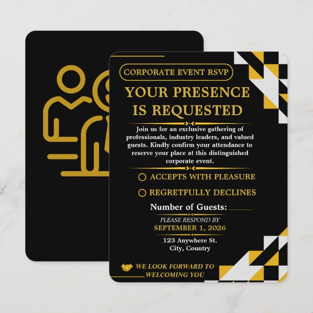 Modern Corporate Event RSVP Card (Front/Back)