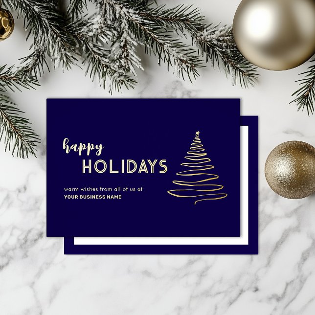 Modern Corporate Gold Foil Holiday Card (Creator Uploaded)