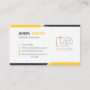Modern Corporate Graphic Designer Custom Logo Business Card