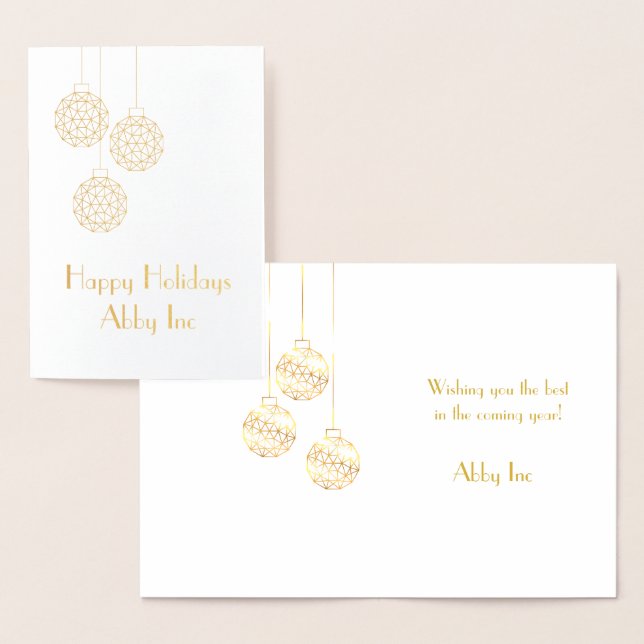 Modern Corporate Holiday Card in Gold Foil (Display)