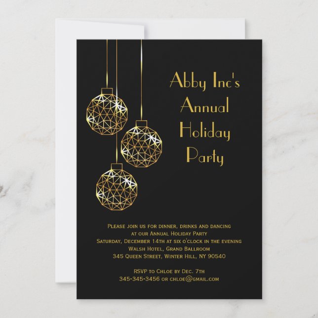 Modern Corporate Holiday Party Invitation (Front)