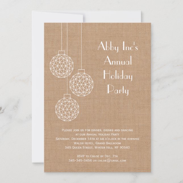 Modern Corporate Holiday Party Invitation - brown (Front)