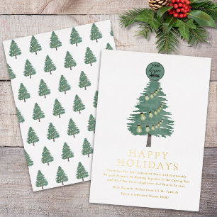 Modern Corporate Logo Christmas Tree Gold Script