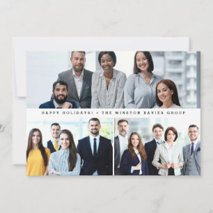Modern Corporate Staff team photos Happy Holidays Holiday Card