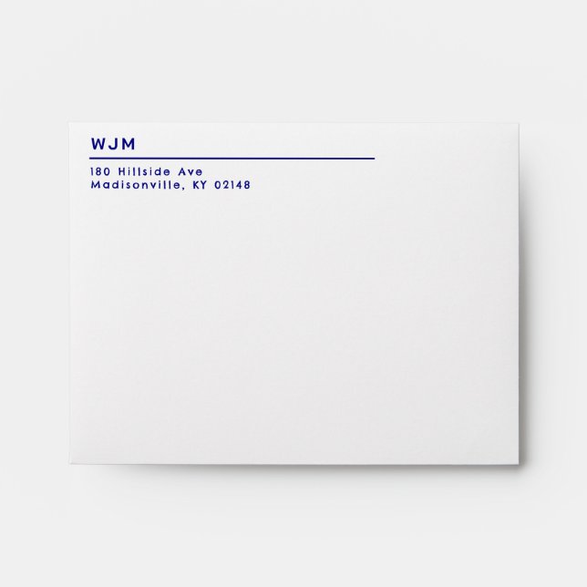 Modern Correspondence Return Address Mailing Envelope (Front)